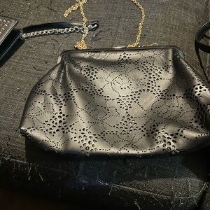 Elegant Black Laser-Cut Women's Bag
